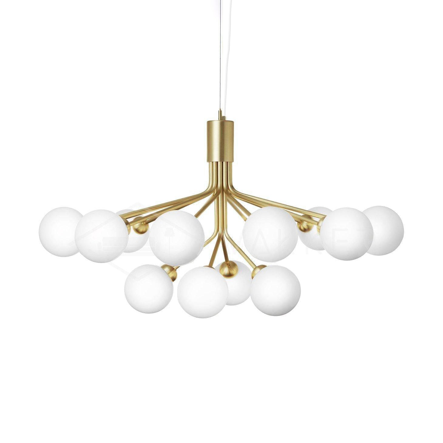 Eirelelle Pendant Lamp Glass Globe Cluster Brass