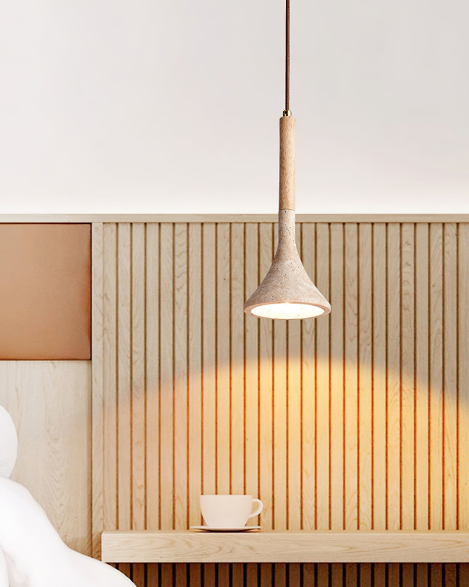 Taviaya Minimalist Travertine Pendant Light