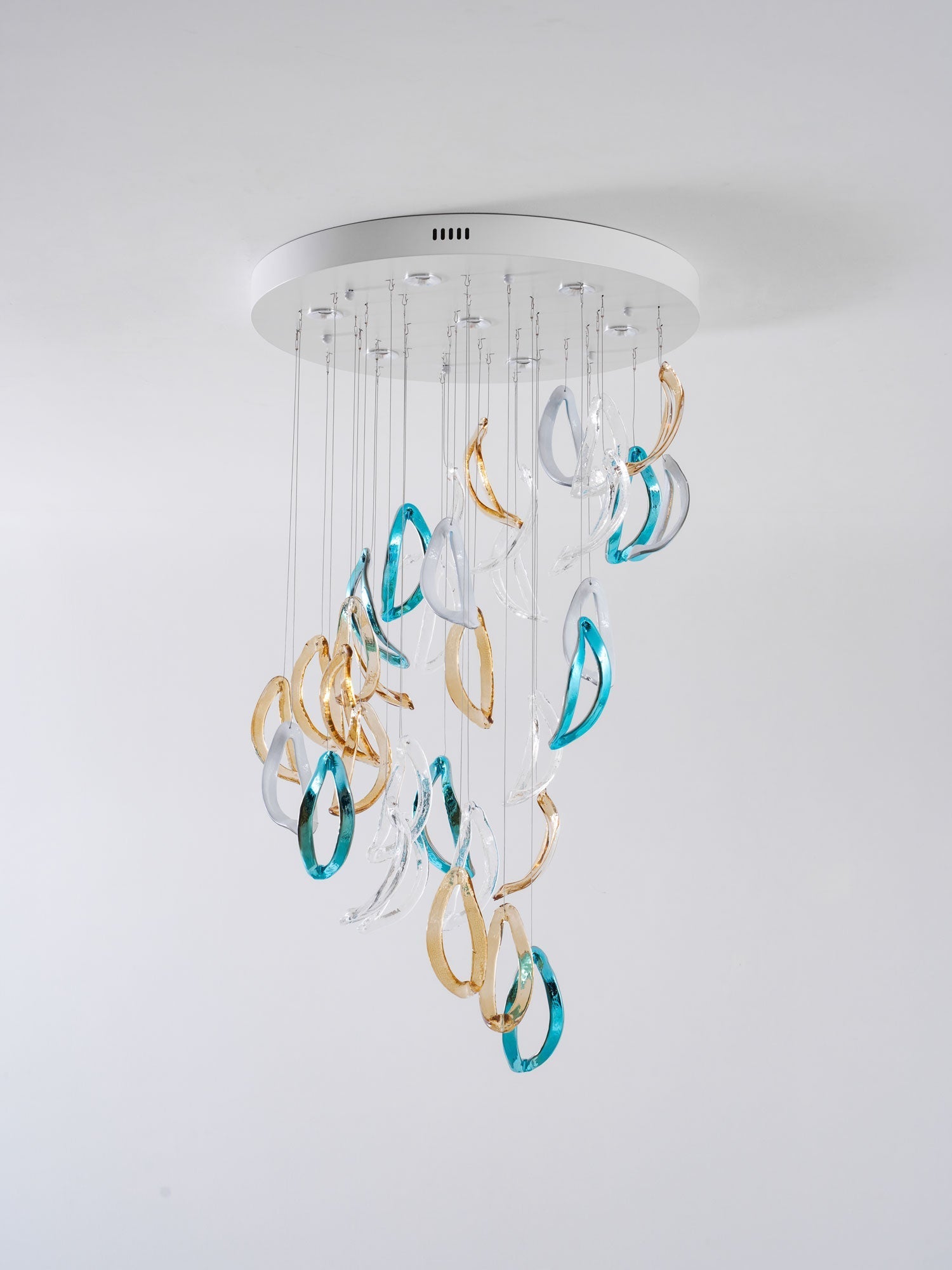 AquaFlux Grand Cascade Ripple Glass Art Customize Chandelier