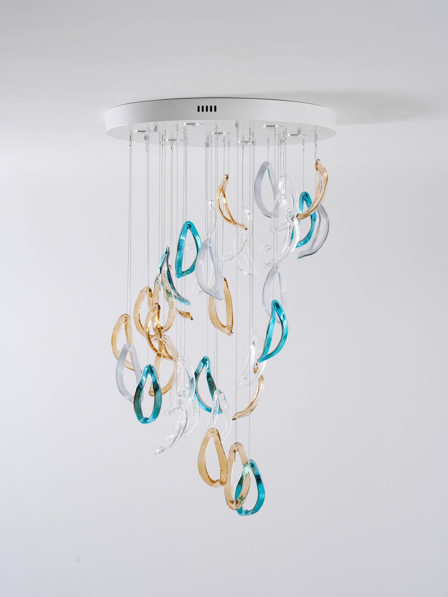 AquaFlux Grand Cascade Ripple Glass Art Customize Chandelier