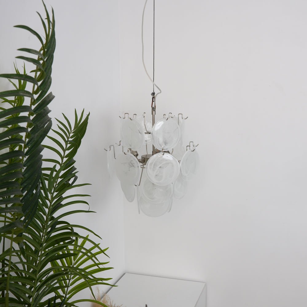 Lioruora Chandelier Apricot Murano Glass Disc Layered Artistic