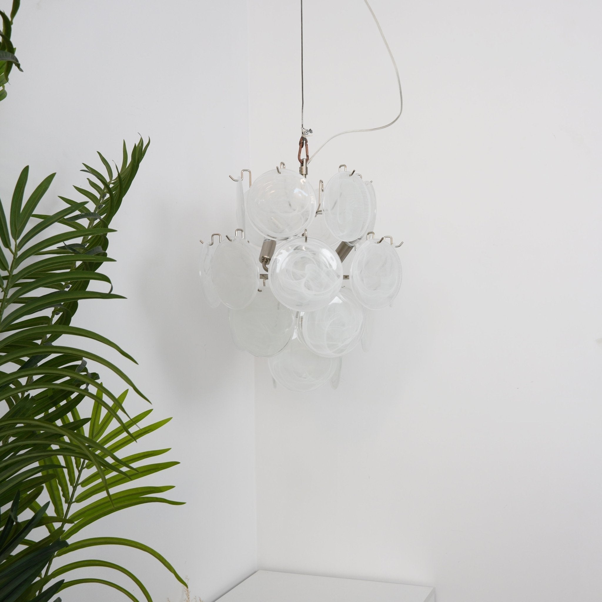 Lioruora Chandelier Apricot Murano Glass Disc Layered Artistic