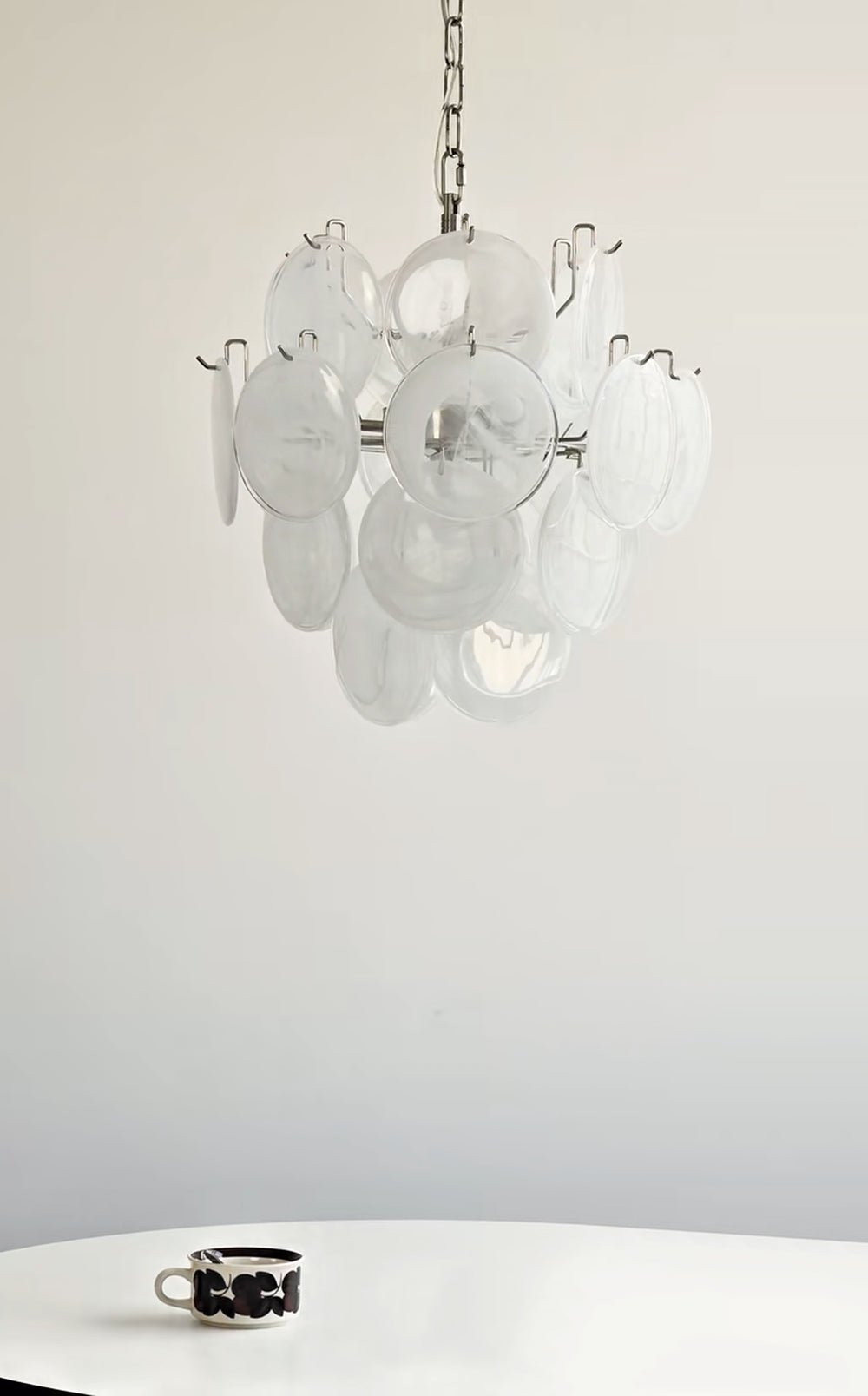 Lioruora Chandelier Apricot Murano Glass Disc Layered Artistic