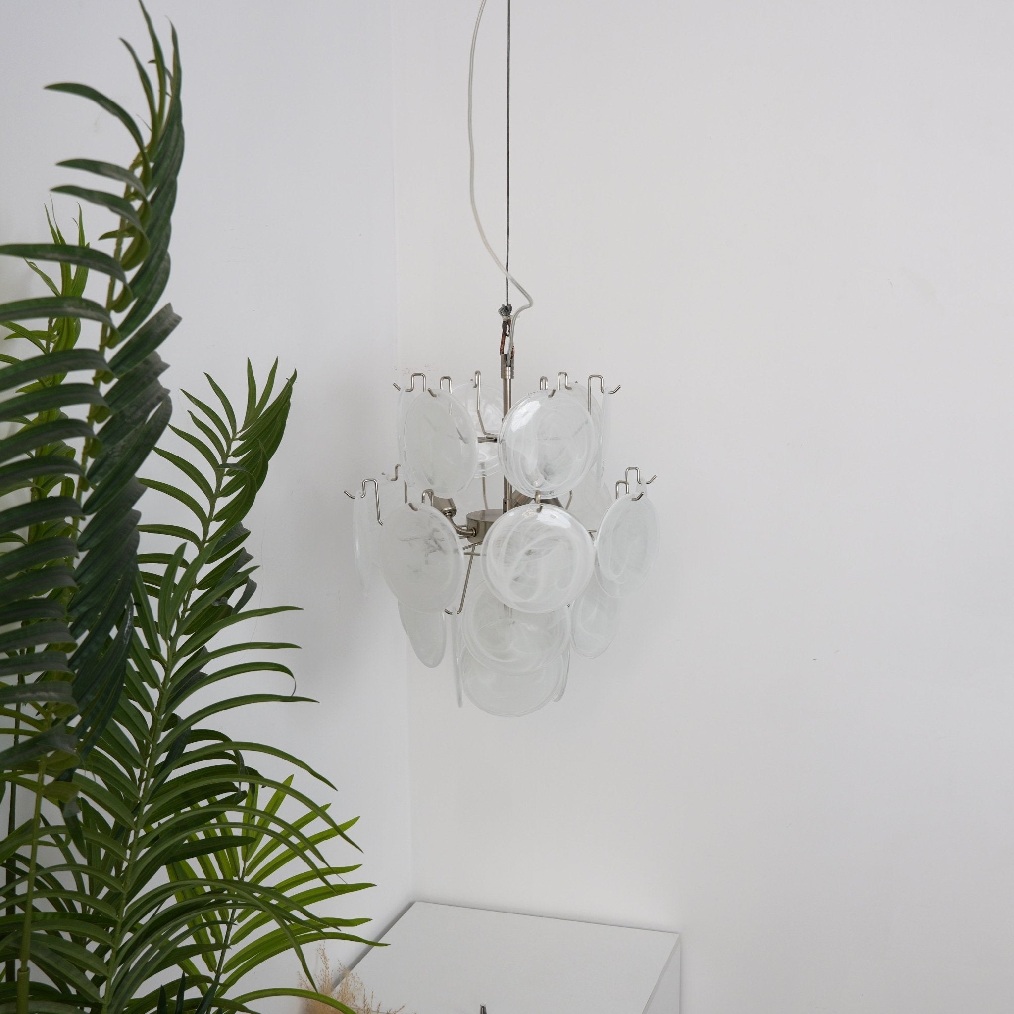 Lioruora Chandelier Apricot Murano Glass Disc Layered Artistic