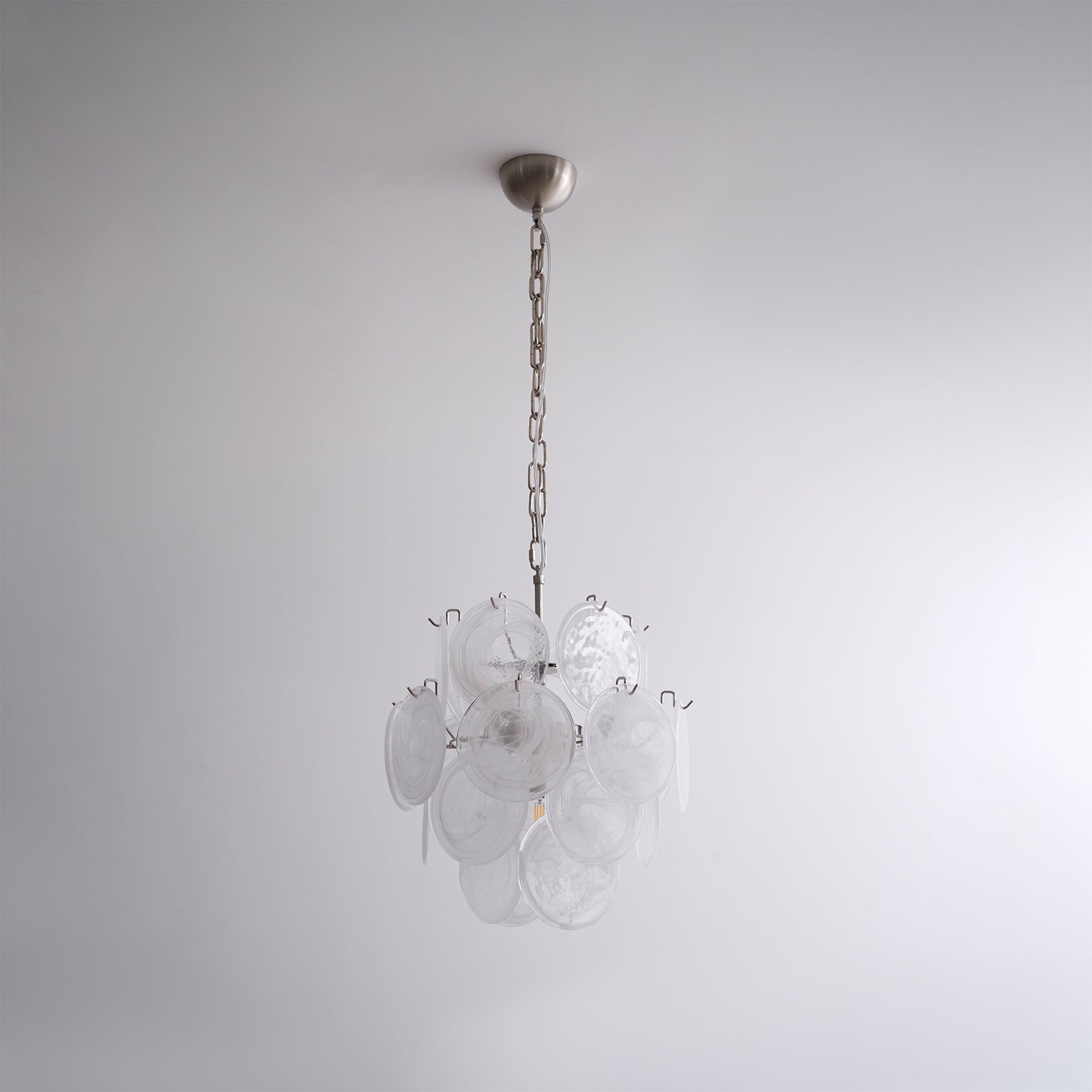 Lioruora Chandelier Apricot Murano Glass Disc Layered Artistic