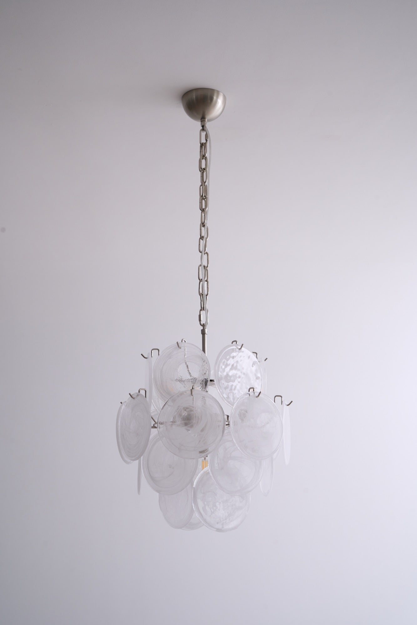 Lioruora Chandelier Apricot Murano Glass Disc Layered Artistic