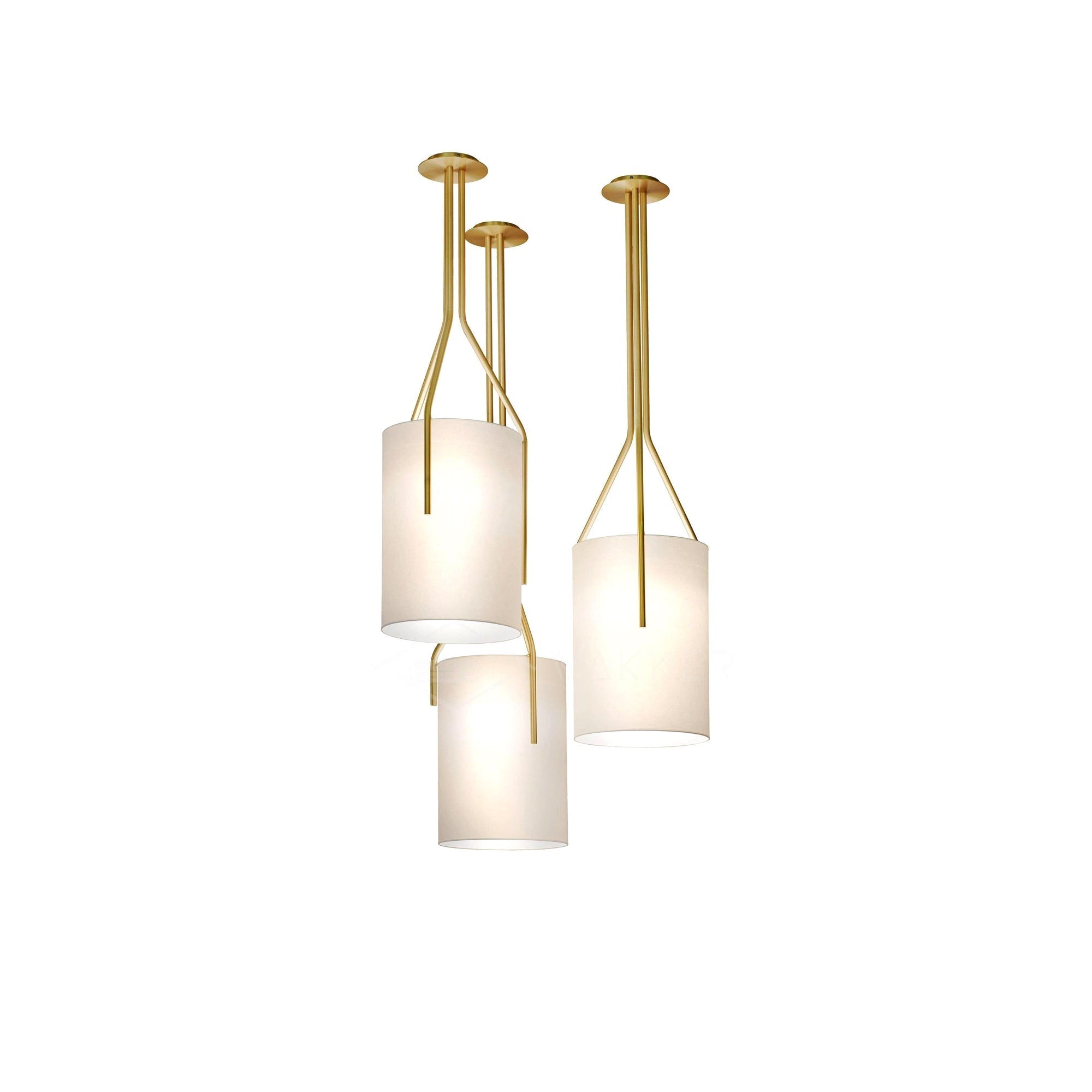 Cex Chandelier LED 3-Lights Brass Modern