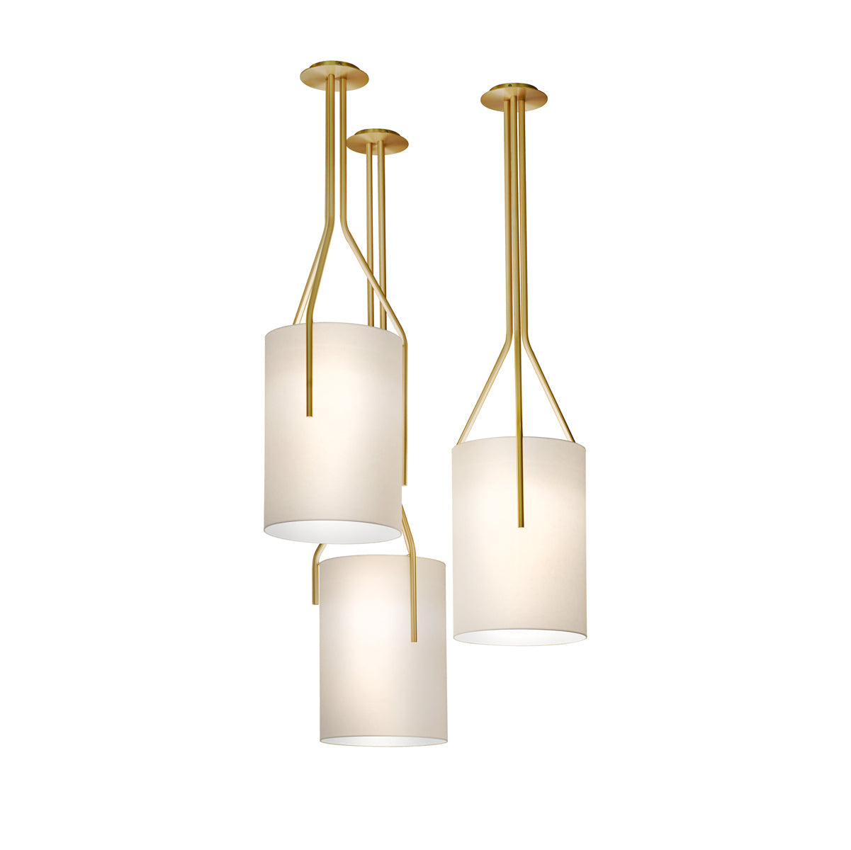 Cex Chandelier LED 3-Lights Brass Modern
