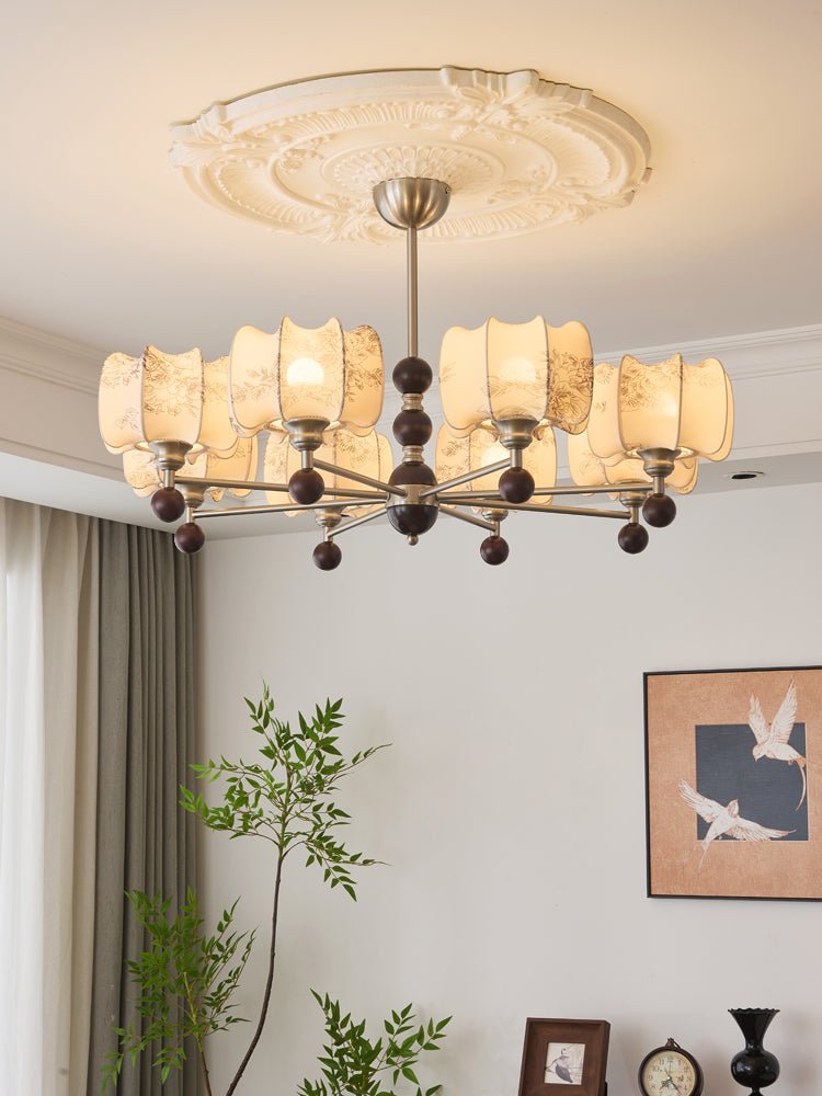 Ephaos Elegance Vintage Floral Wood Chandelier