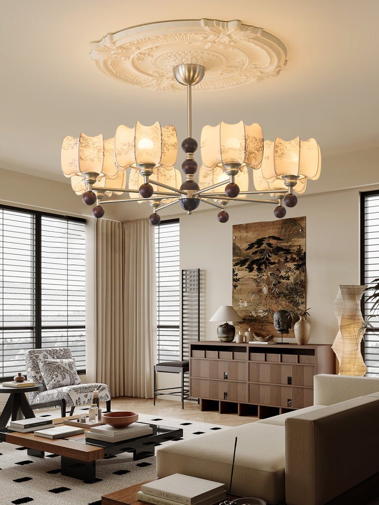 Ephaos Elegance Vintage Floral Wood Chandelier