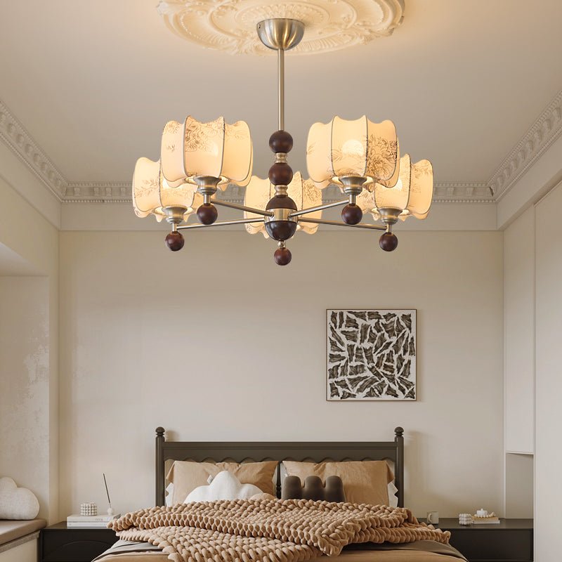 Ephaos Elegance Vintage Floral Wood Chandelier