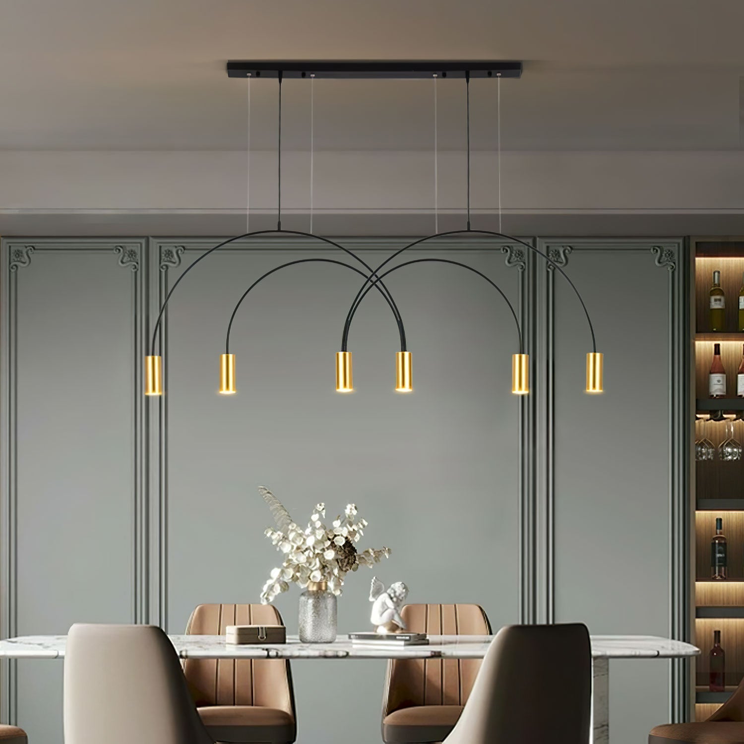 Noriel Pendant Lamp Overlapping Cylinder Minimalist Dining Room
