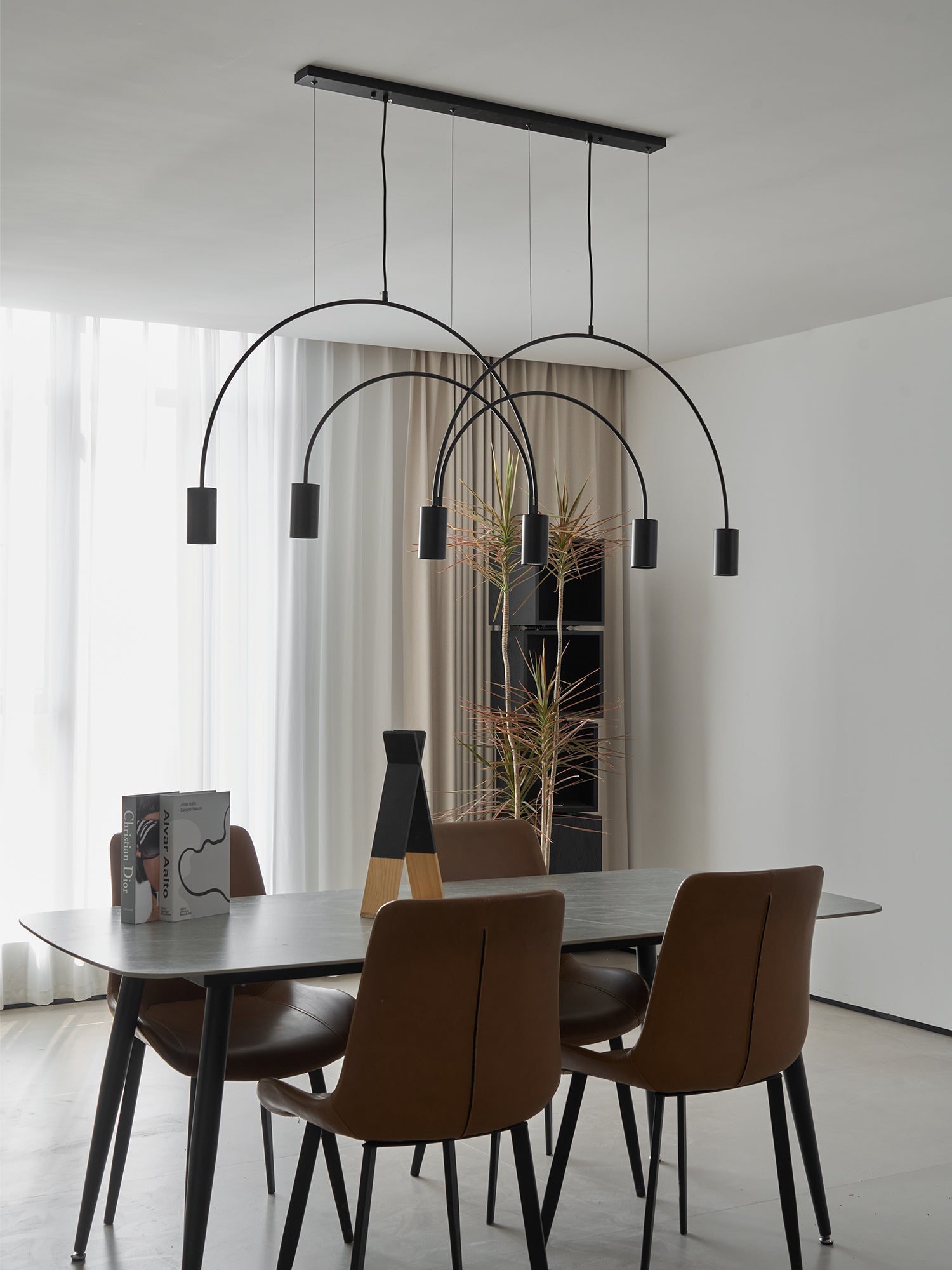 Noriel Pendant Lamp Overlapping Cylinder Minimalist Dining Room