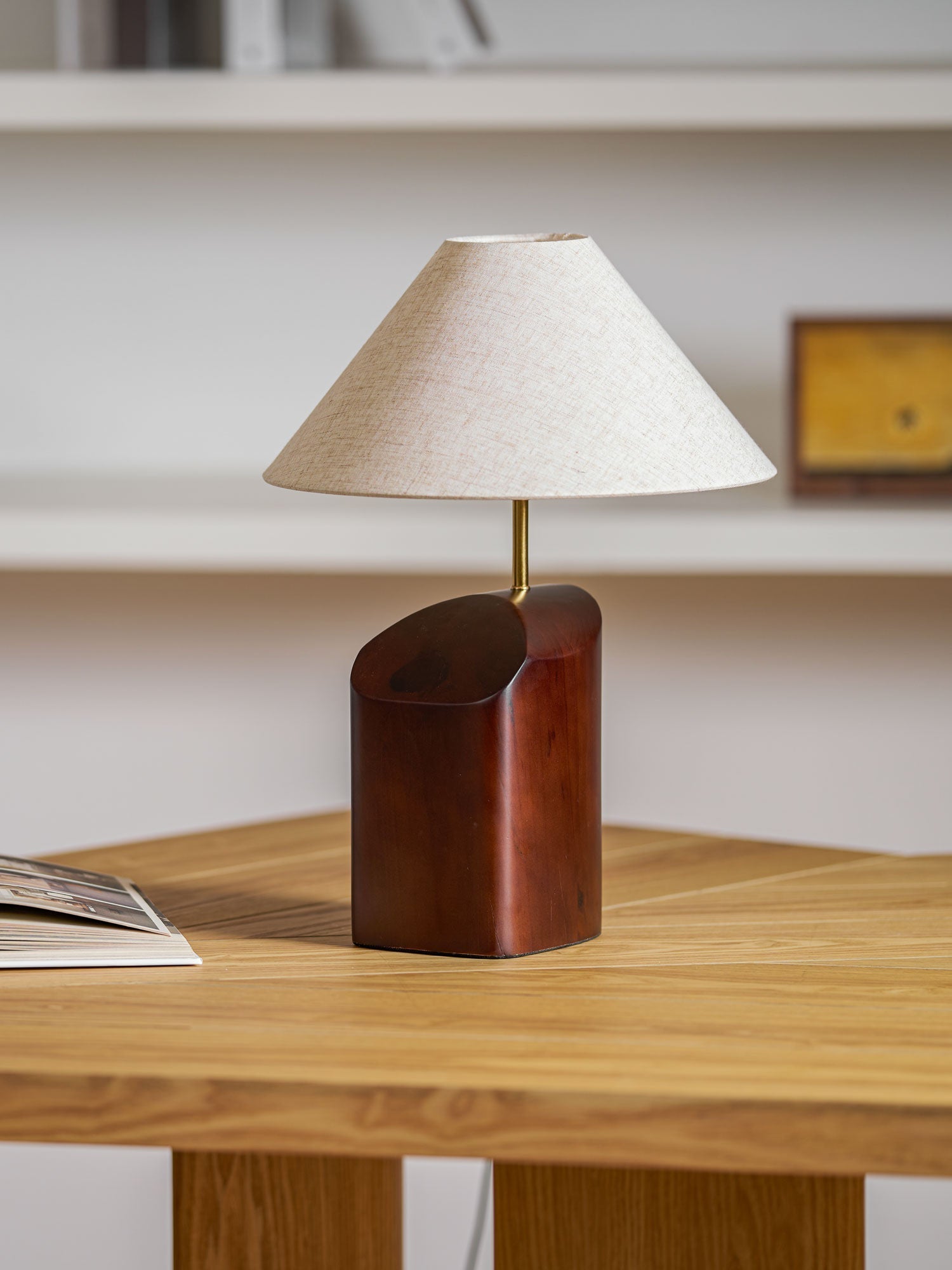 Halene Wood Fabric Table Lamp