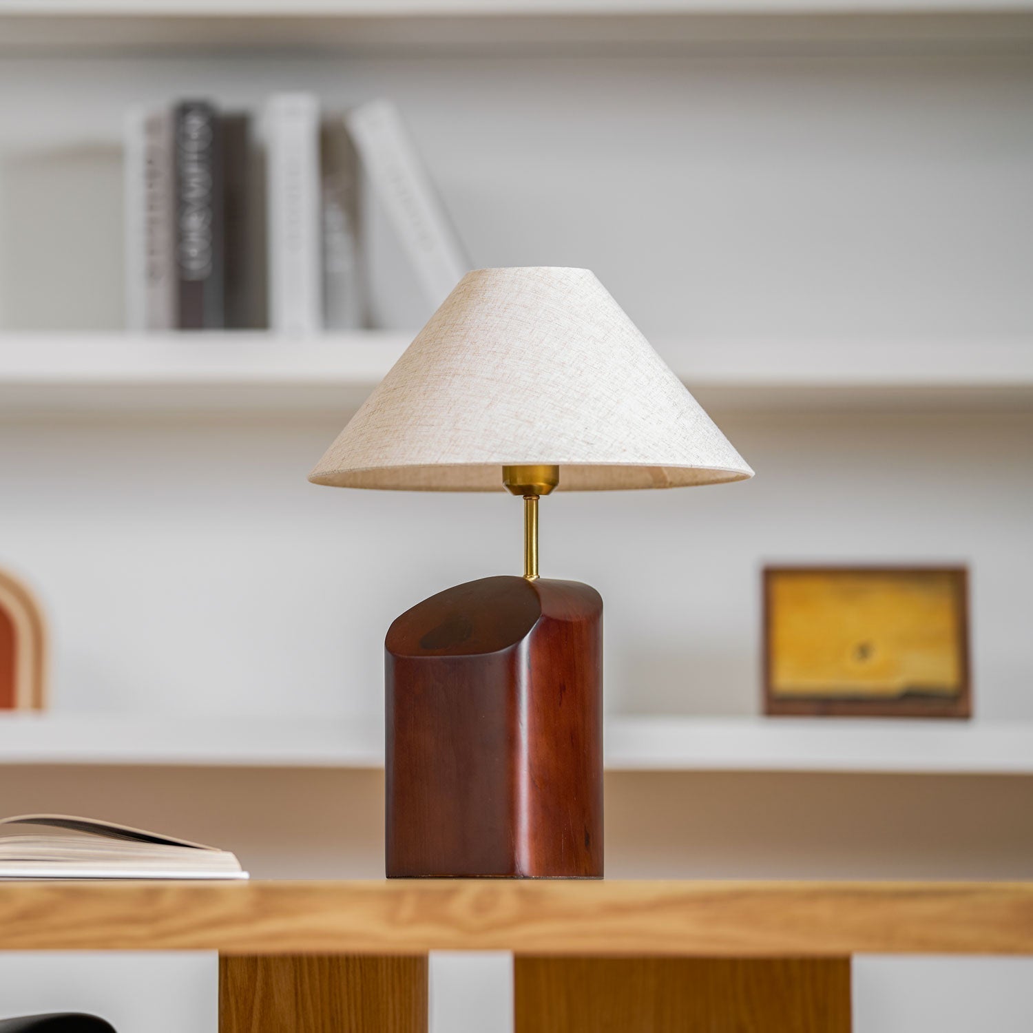 Halene Wood Fabric Table Lamp
