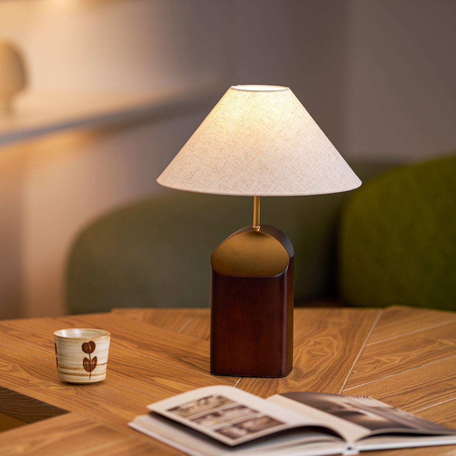 Halene Wood Fabric Table Lamp