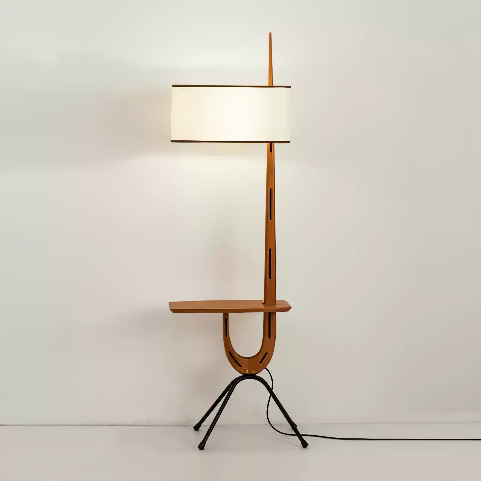 Vemara Mid Century Wood Floor Lamp