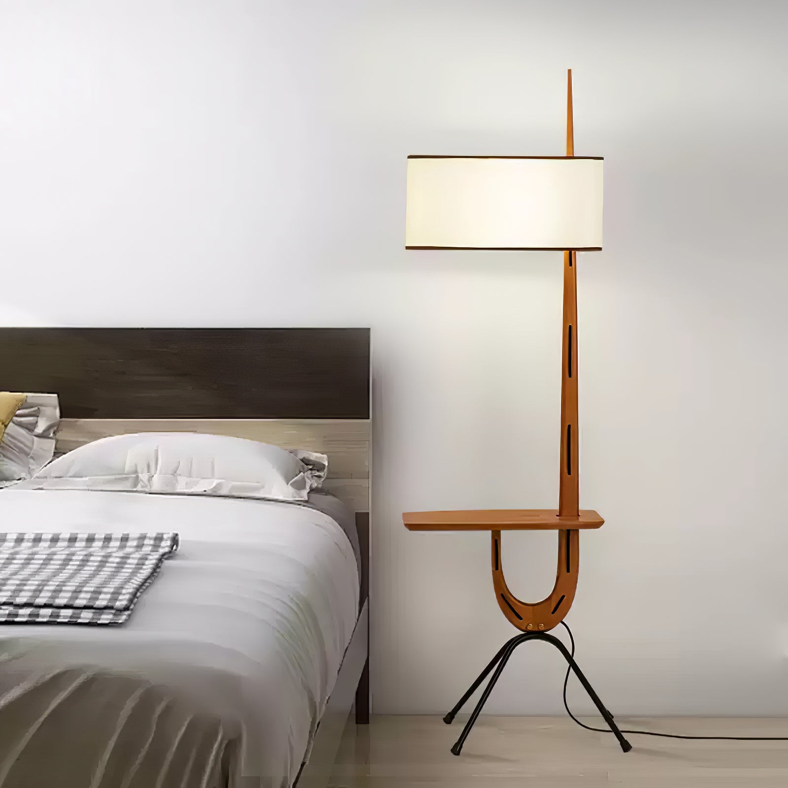 Vemara Mid Century Wood Floor Lamp