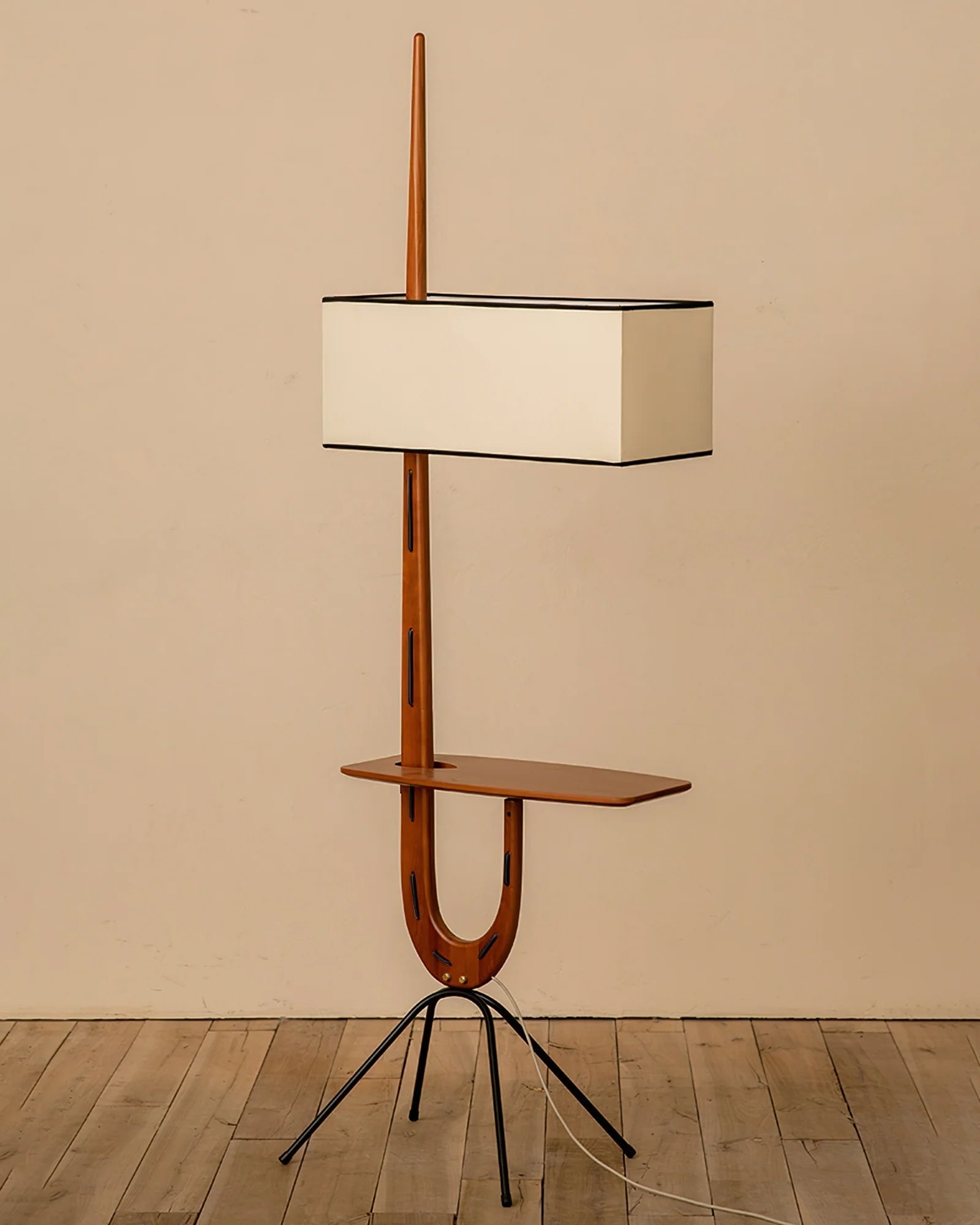 Vemara Mid Century Wood Floor Lamp