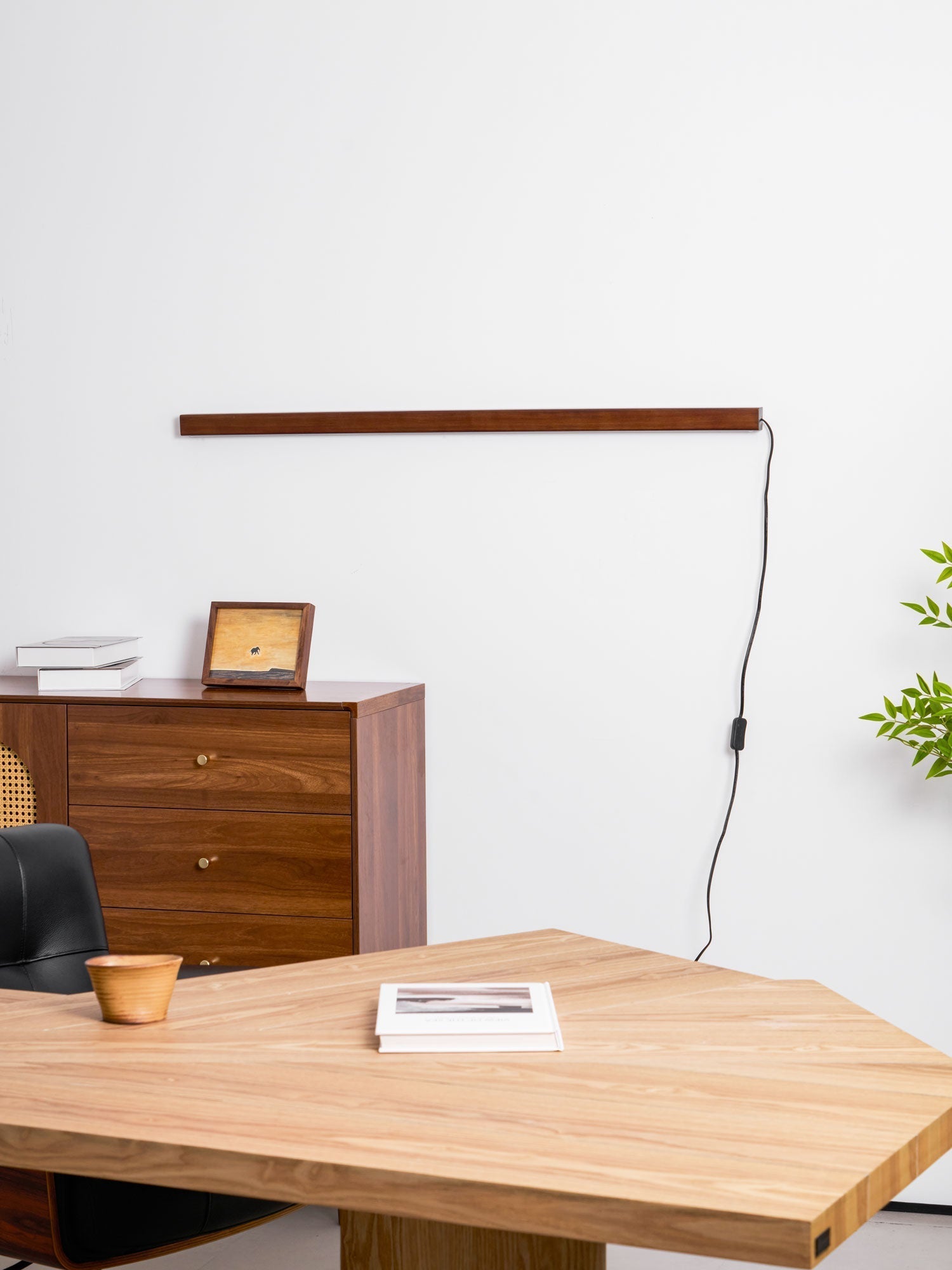 Bryf Wall Lamp Linear Wood Plug In