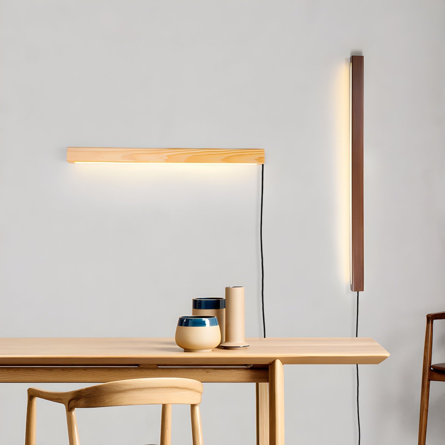 Bryf Wall Lamp Linear Wood Plug In
