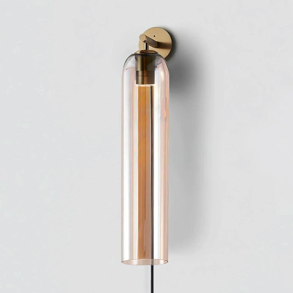 Glass Cylinder Plug-In Wall Sconce