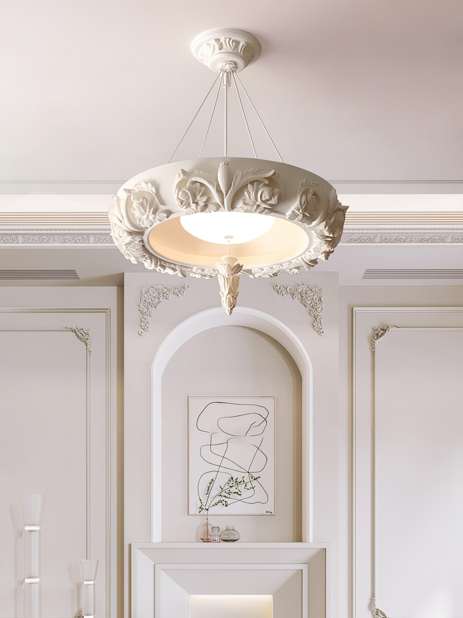 Rococo Plaster Pendant Chandelier