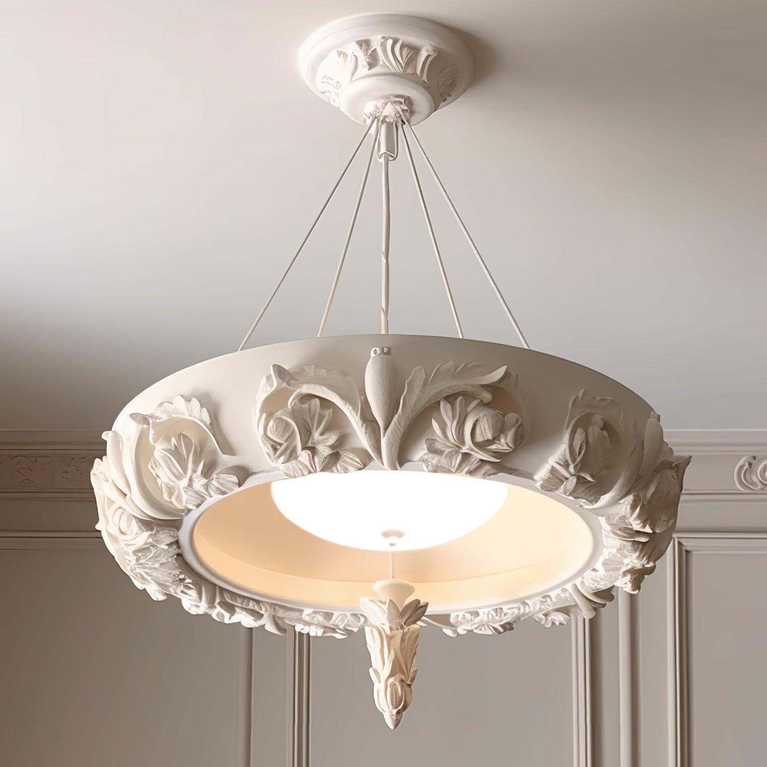 Rococo Plaster Pendant Chandelier