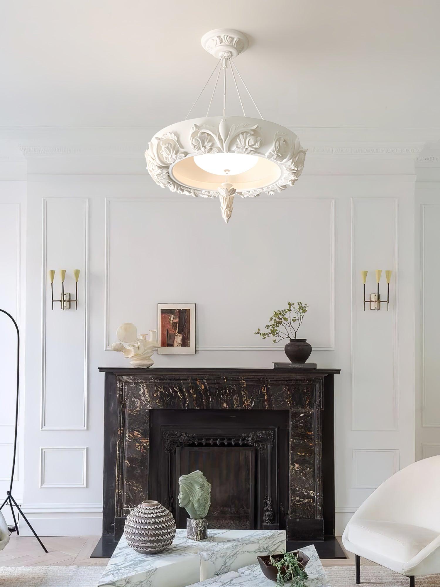 Rococo Plaster Pendant Chandelier