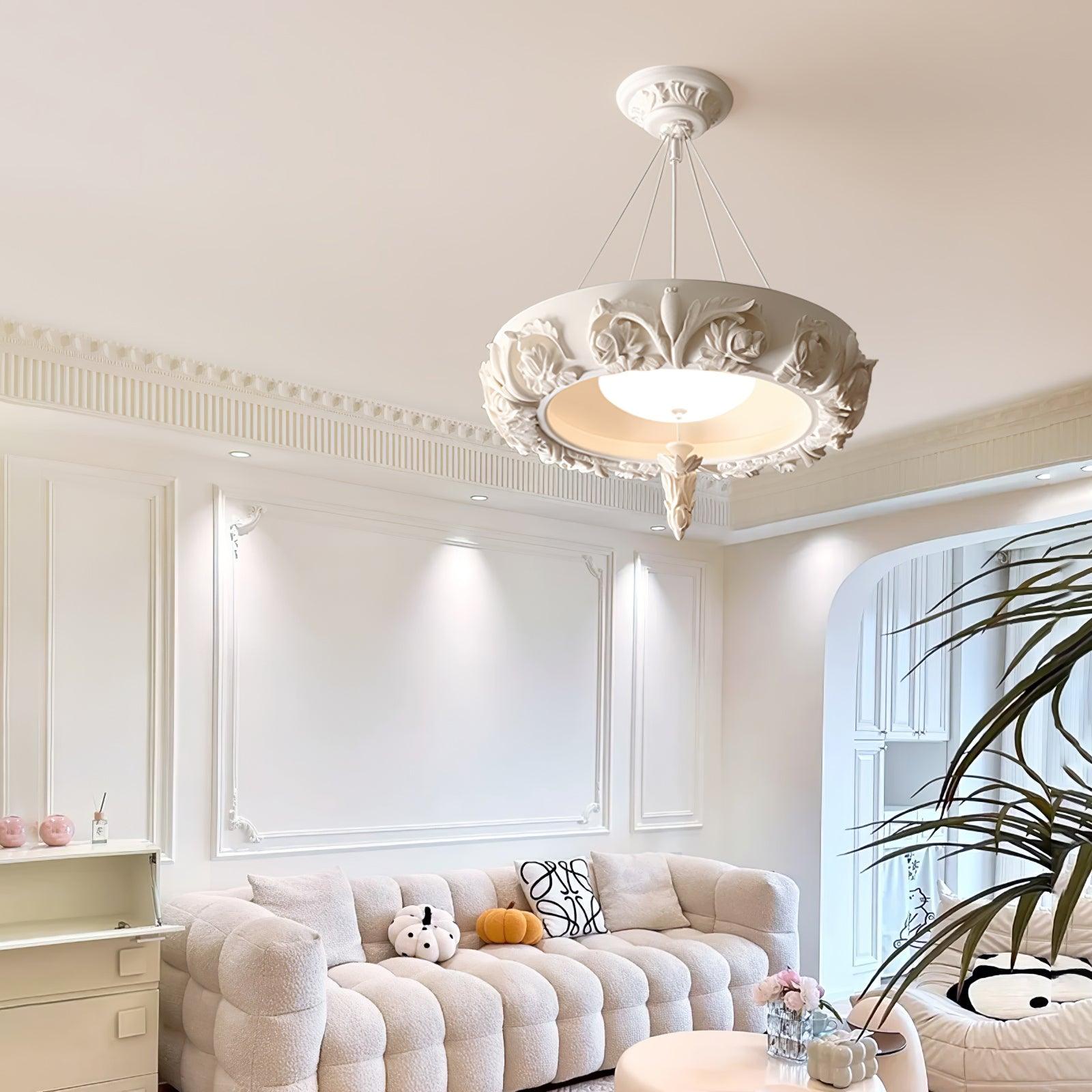 Rococo Plaster Pendant Chandelier