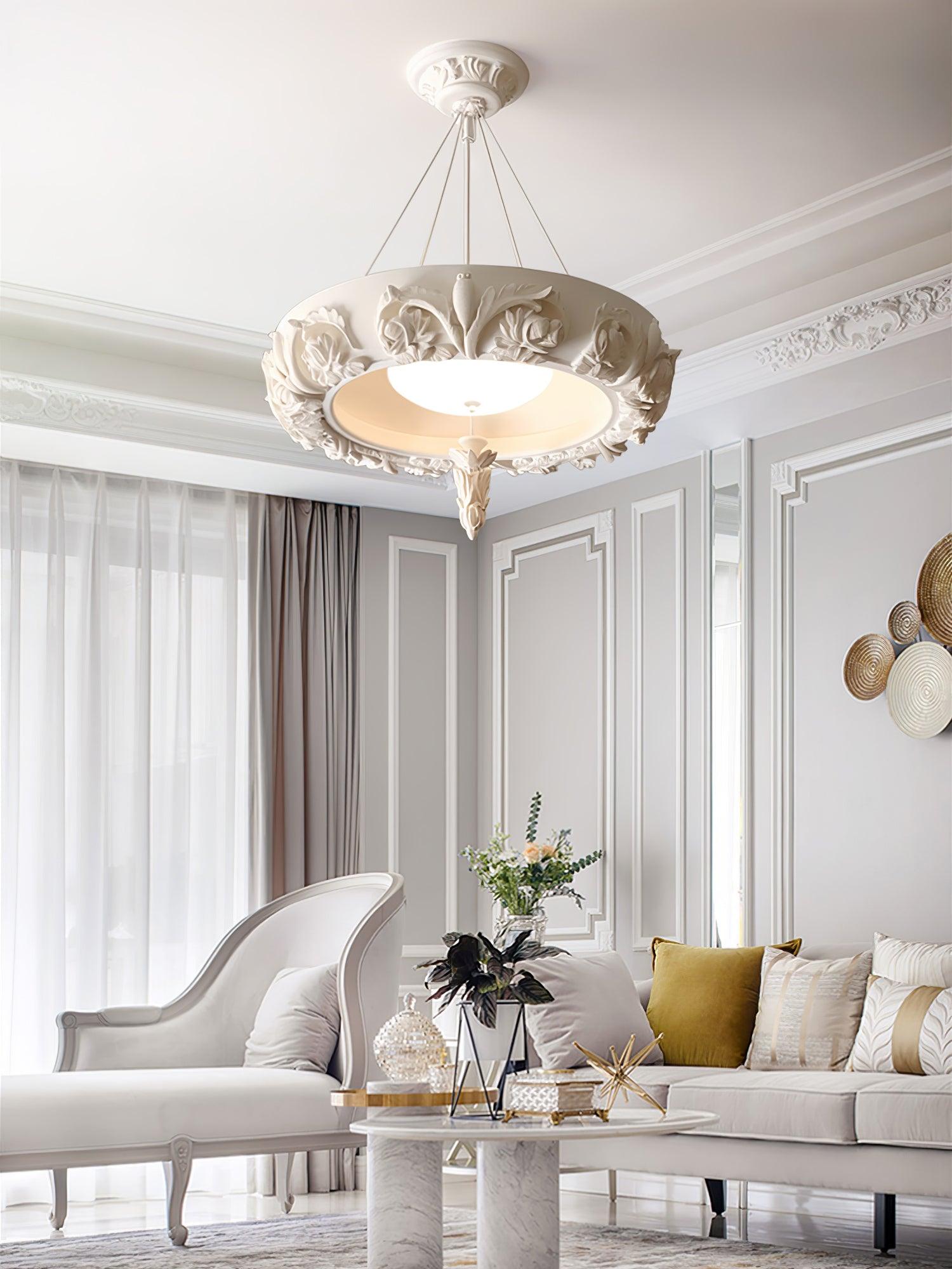 Rococo Plaster Pendant Chandelier