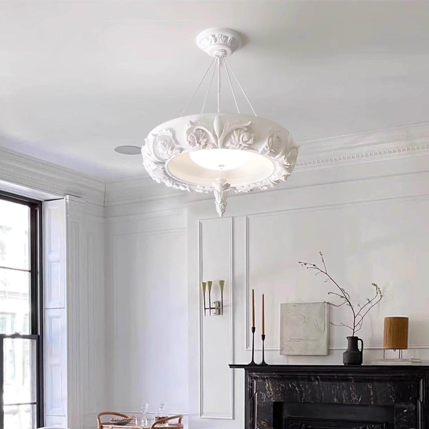 Rococo Plaster Pendant Chandelier