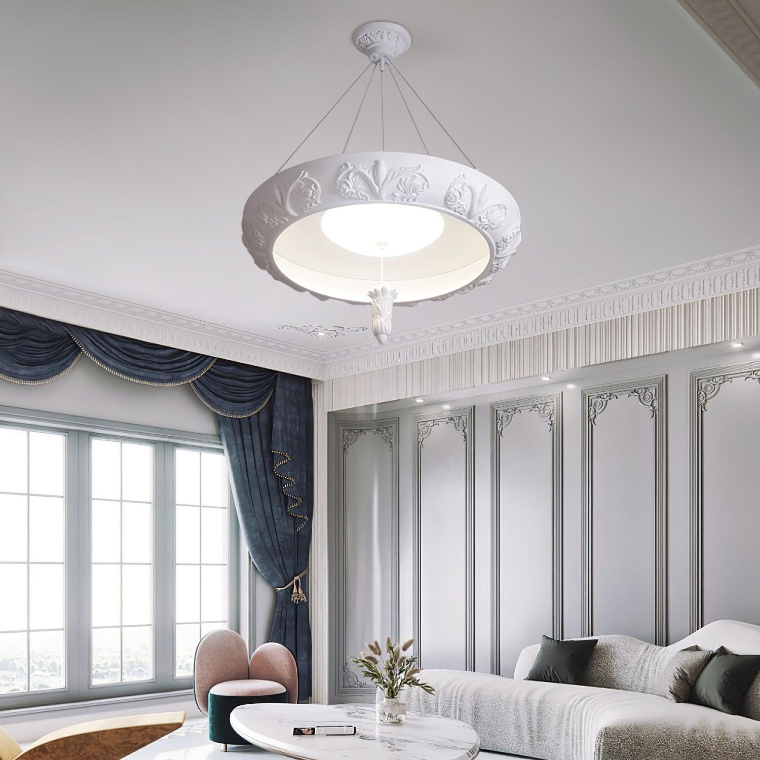 Rococo Plaster Pendant Chandelier