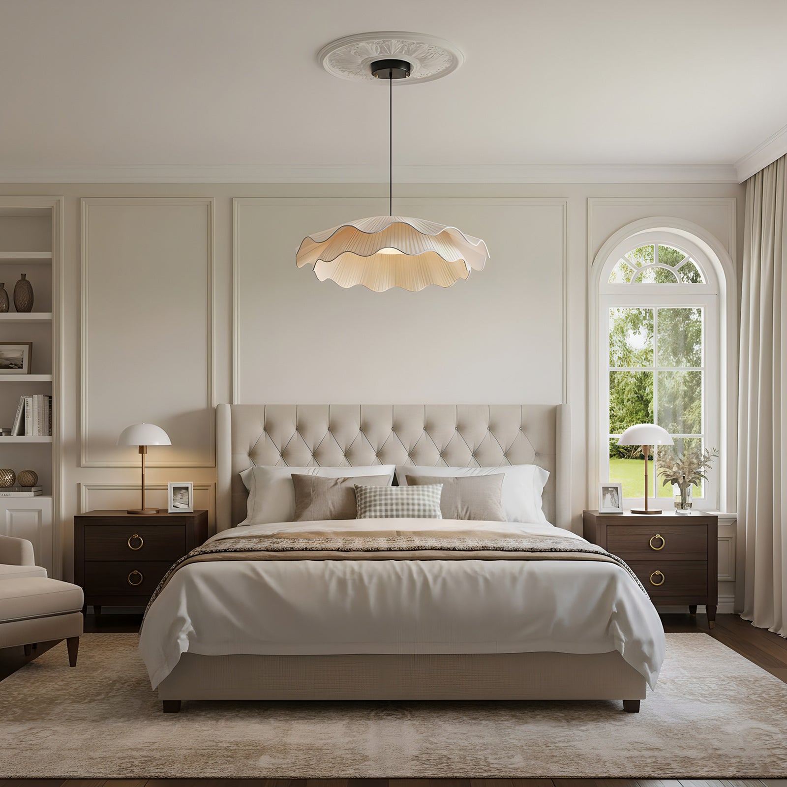 Stonewood Fabric Wave Pendant Light