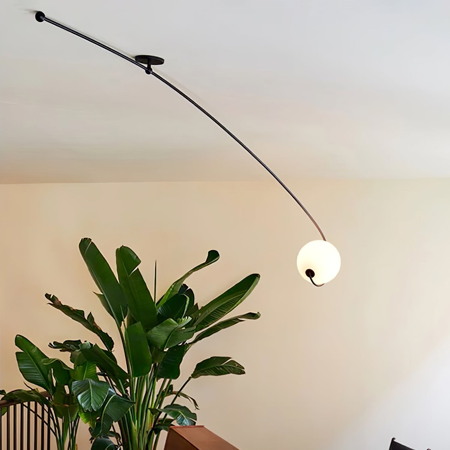 Elsoris Modern Minimalist Curve Glass Ceiling Lamp