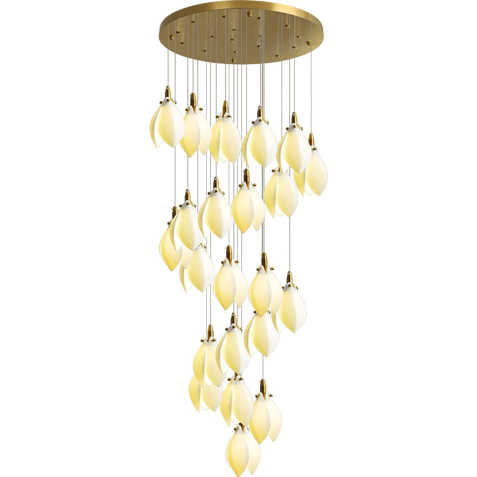 Caphayra Floral Ceramic Brass Chandelier