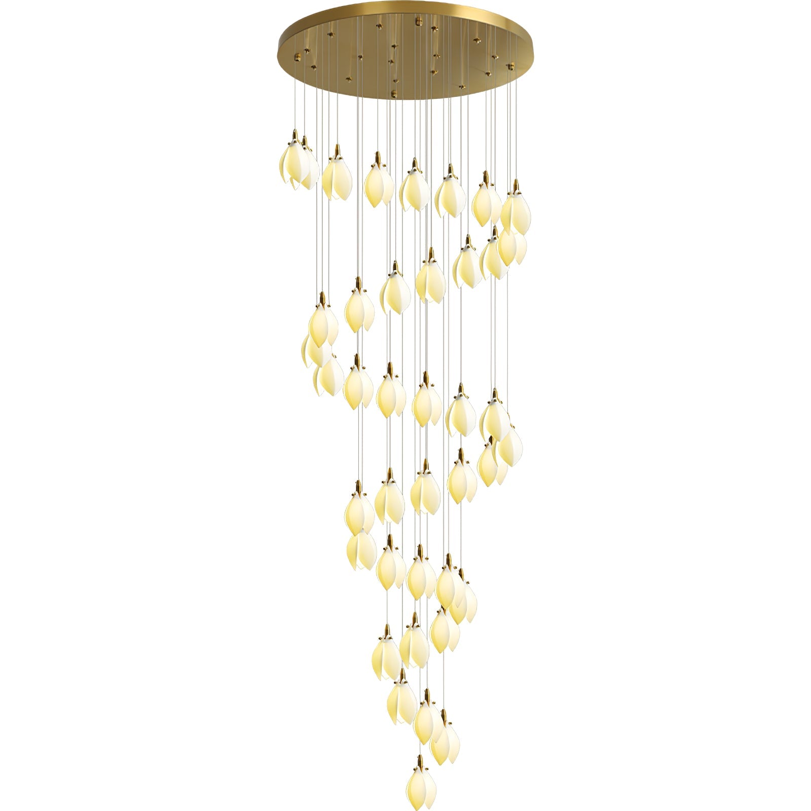 Caphayra Floral Ceramic Brass Chandelier