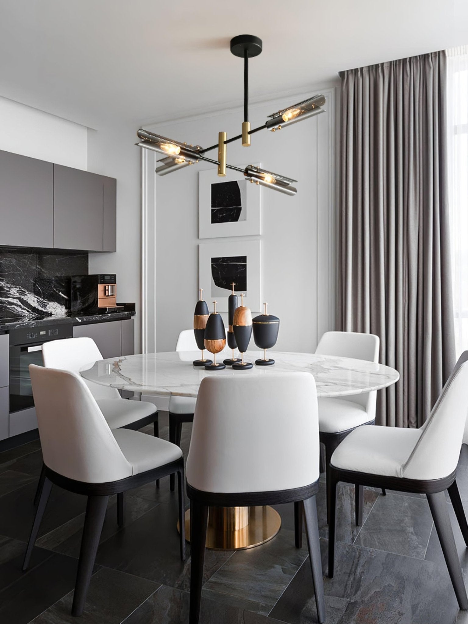 Eloz Chandelier Double 6-Light Modern