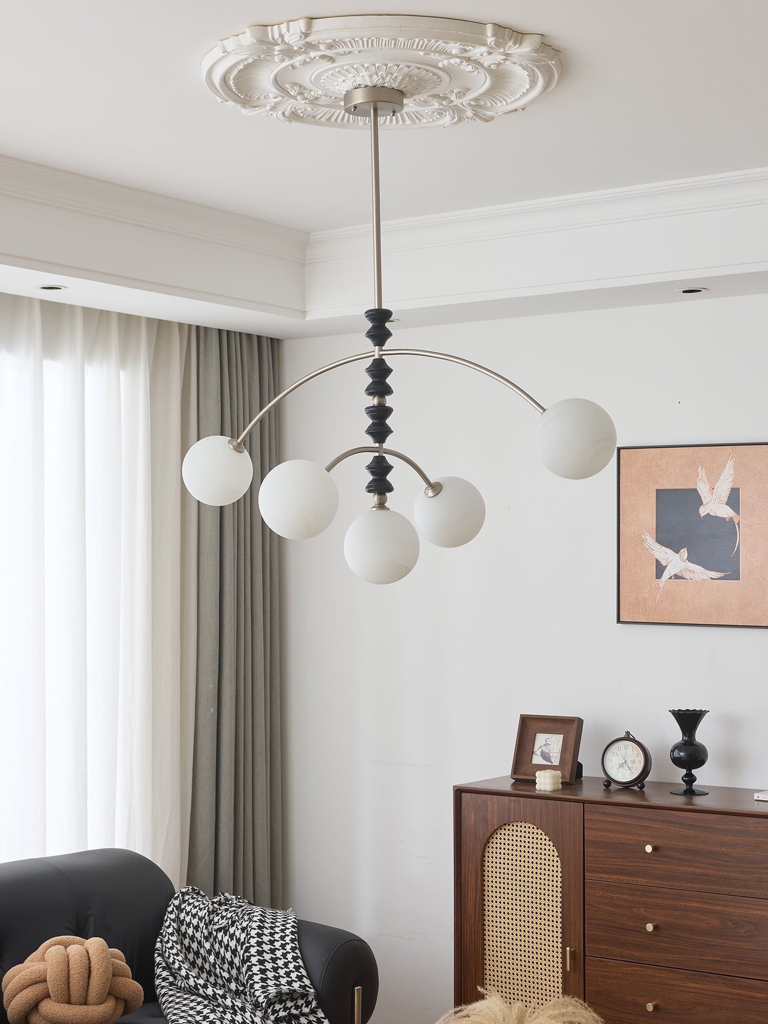 Cucarara Traditional Nordic Art Arc Wood Chandelier
