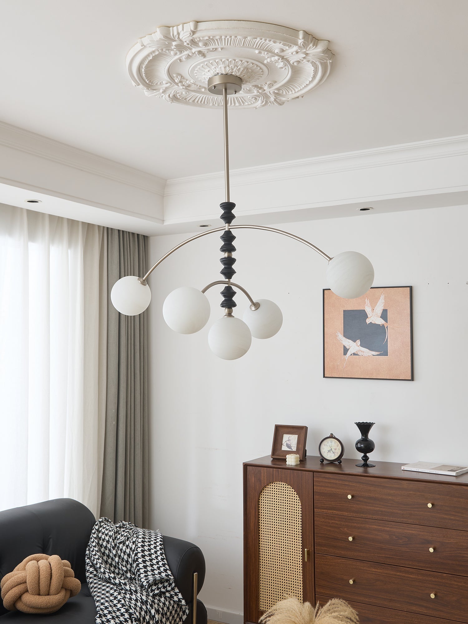 Cucarara Traditional Nordic Art Arc Wood Chandelier