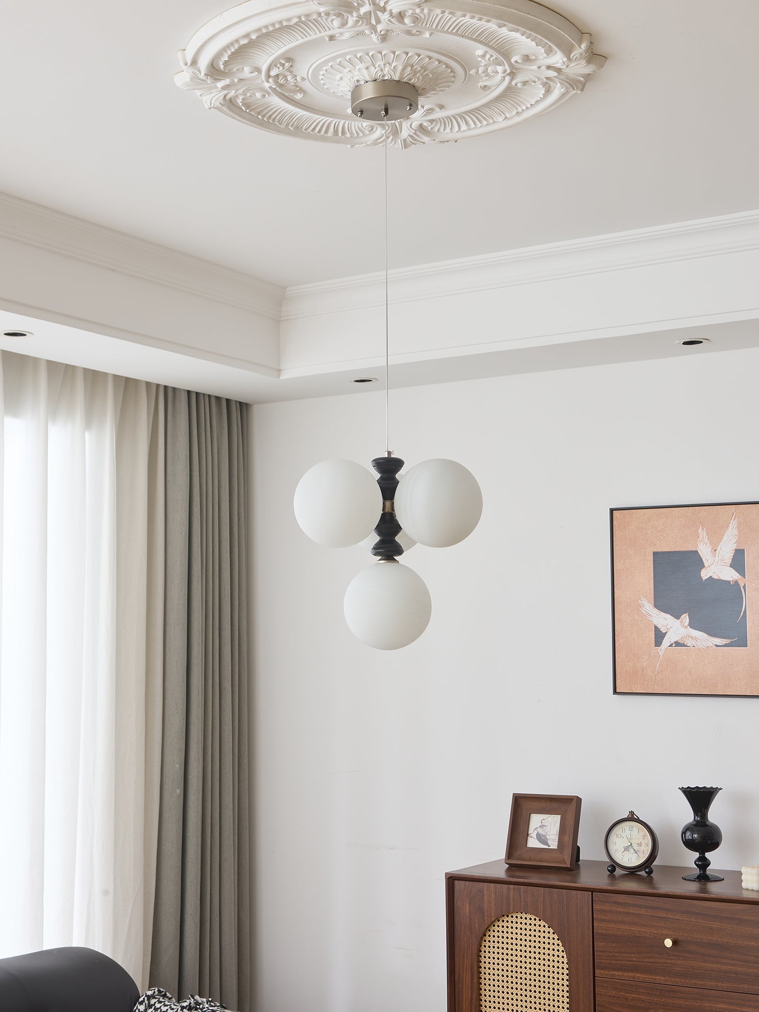 Cucarara Traditional Nordic Art Arc Wood Chandelier