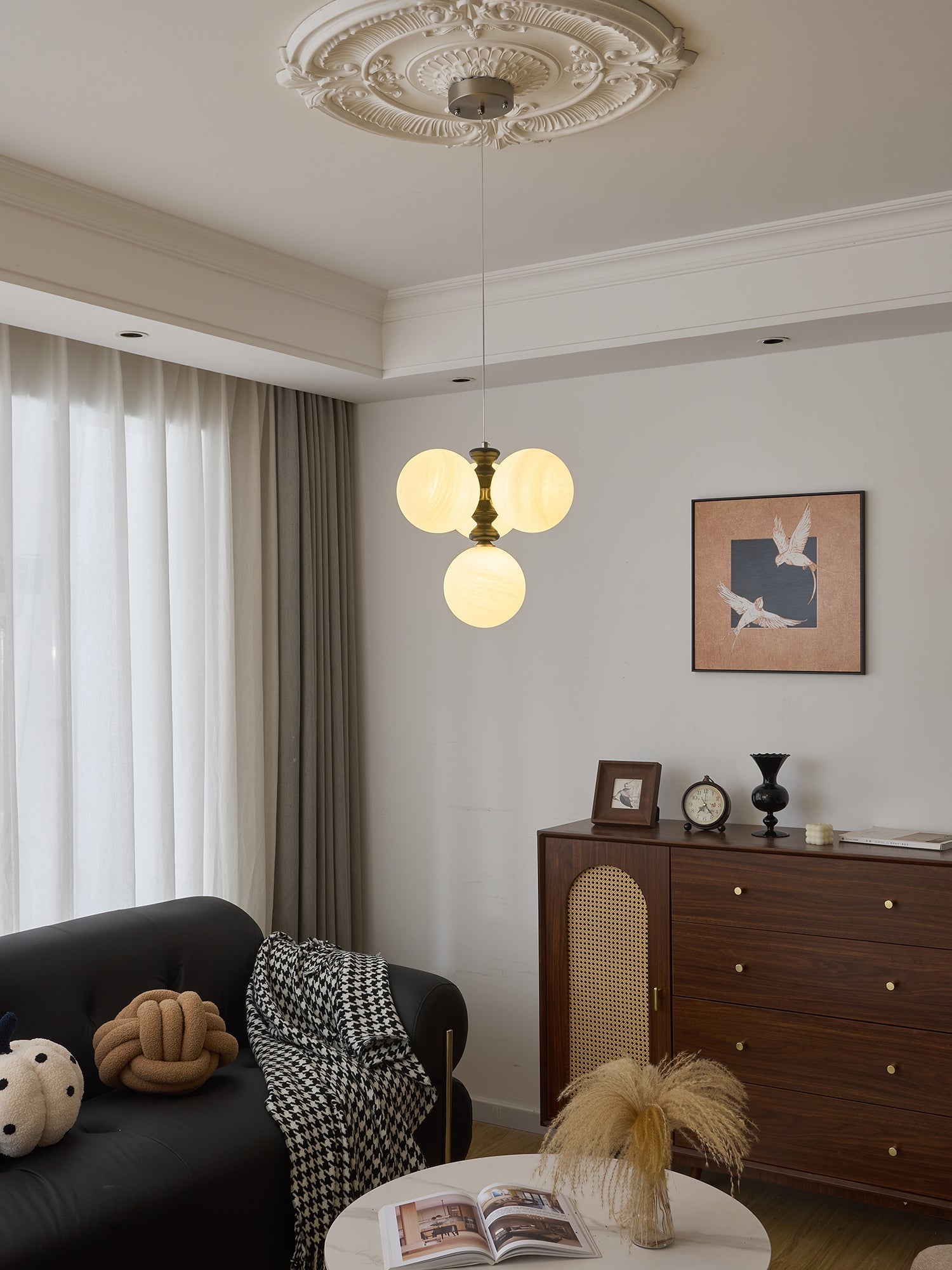 Cucarara Traditional Nordic Art Arc Wood Chandelier