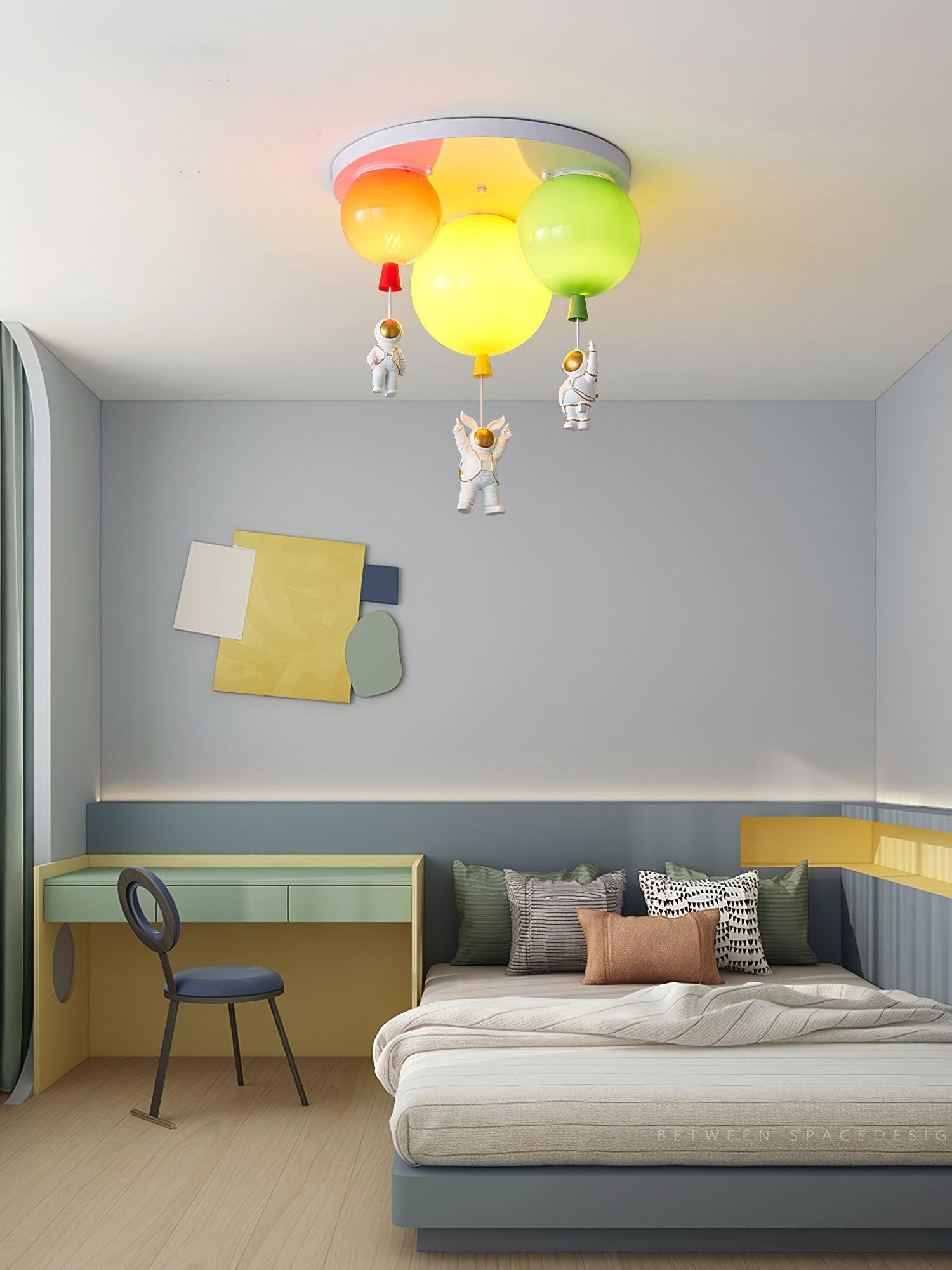 Lumanelle Ceiling Lamp Astronaut Glossy Balloon for Kid's Room