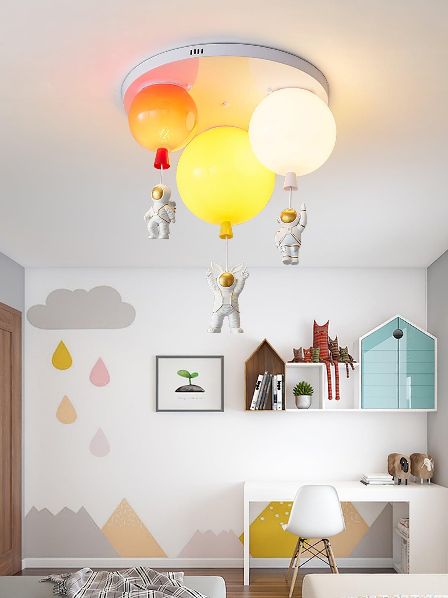 Lumanelle Ceiling Lamp Astronaut Glossy Balloon for Kid's Room