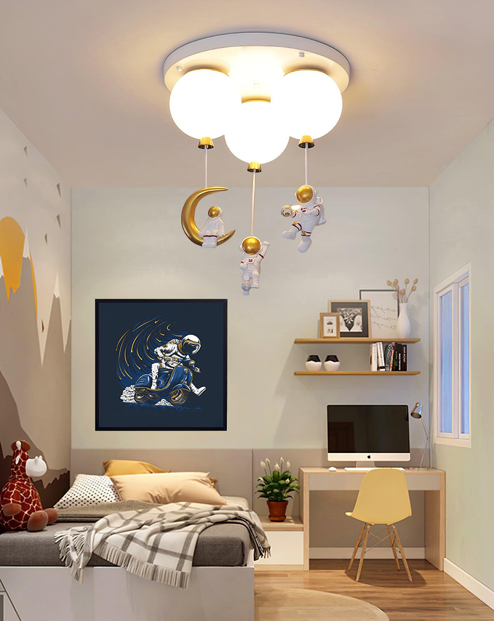 Lumanelle Ceiling Lamp Astronaut Glossy Balloon for Kid's Room
