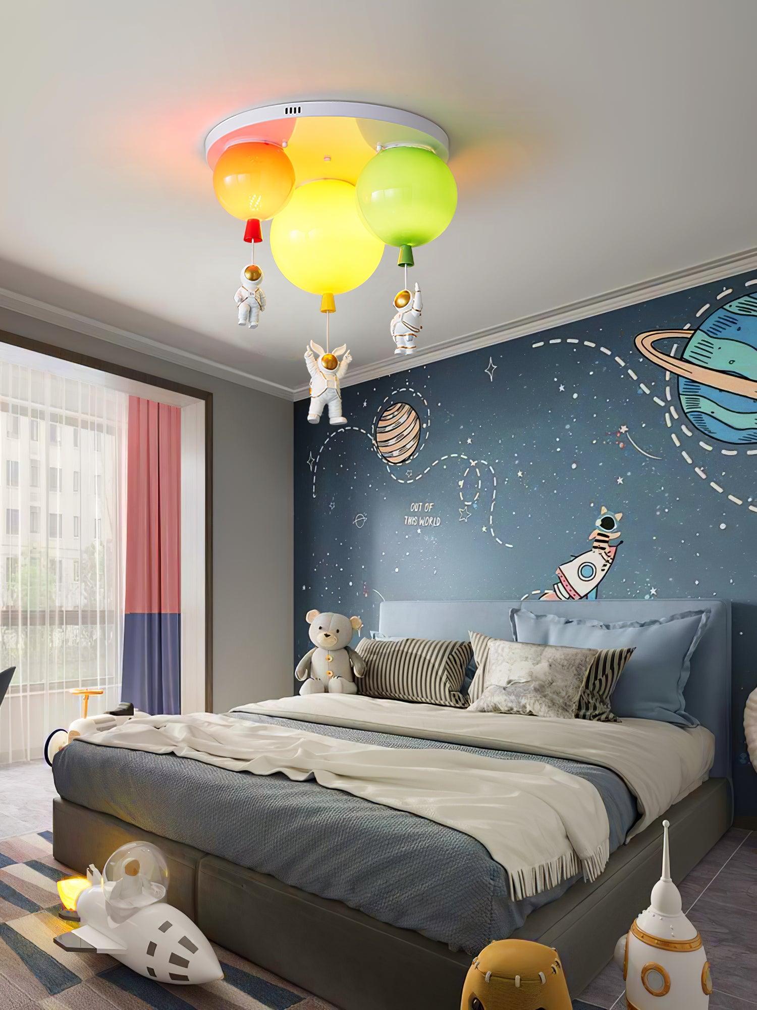 Lumanelle Ceiling Lamp Astronaut Glossy Balloon for Kid's Room