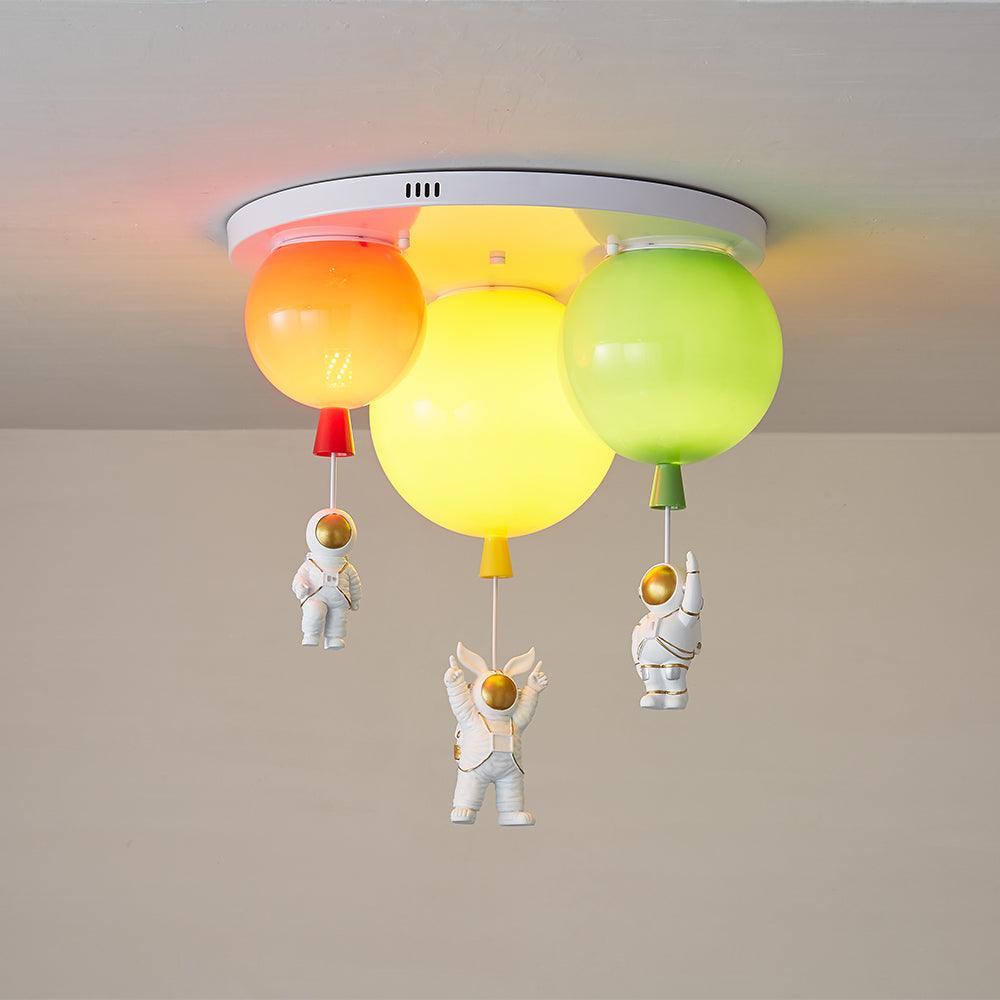 Lumanelle Ceiling Lamp Astronaut Glossy Balloon for Kid's Room