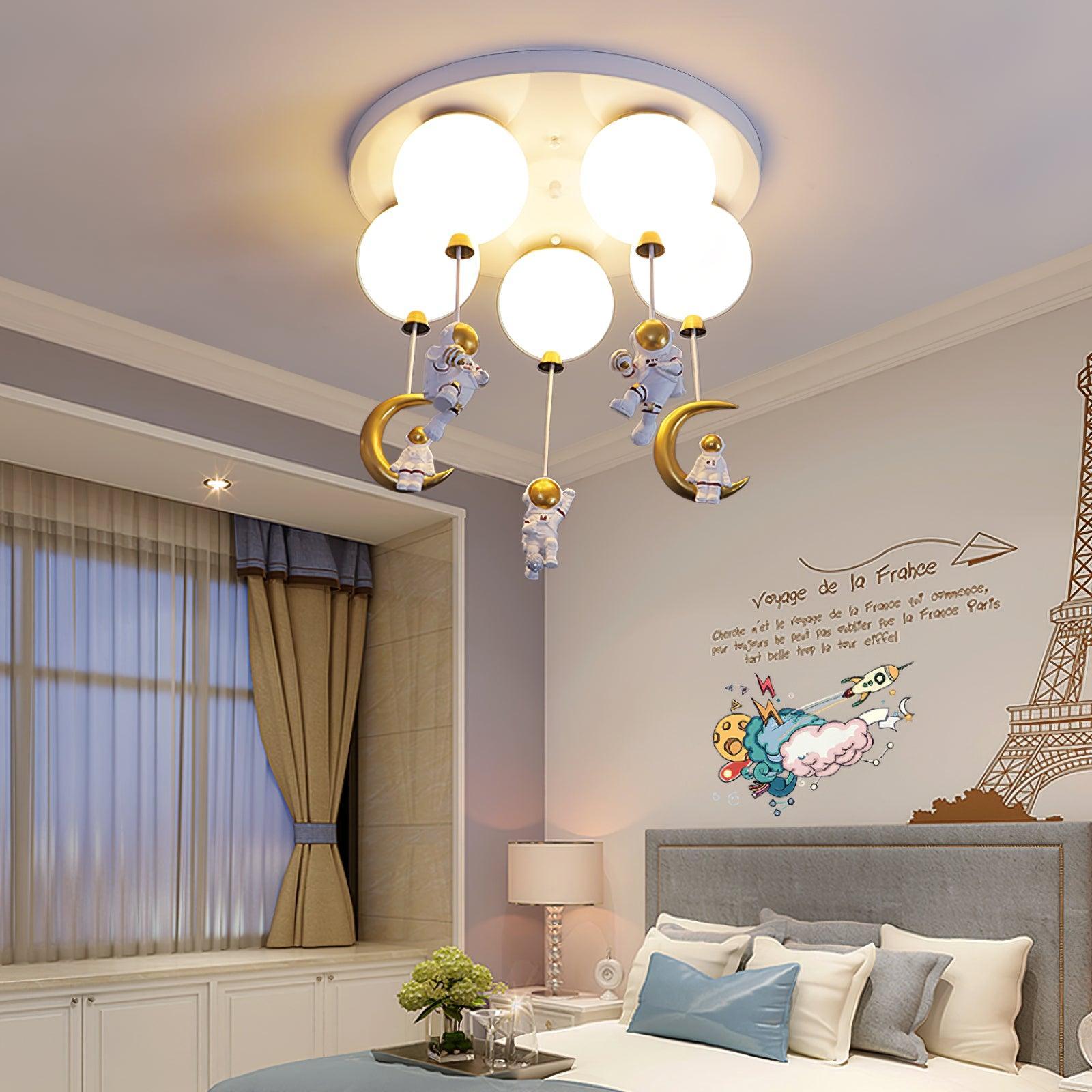 Lumanelle Ceiling Lamp Astronaut Glossy Balloon for Kid's Room
