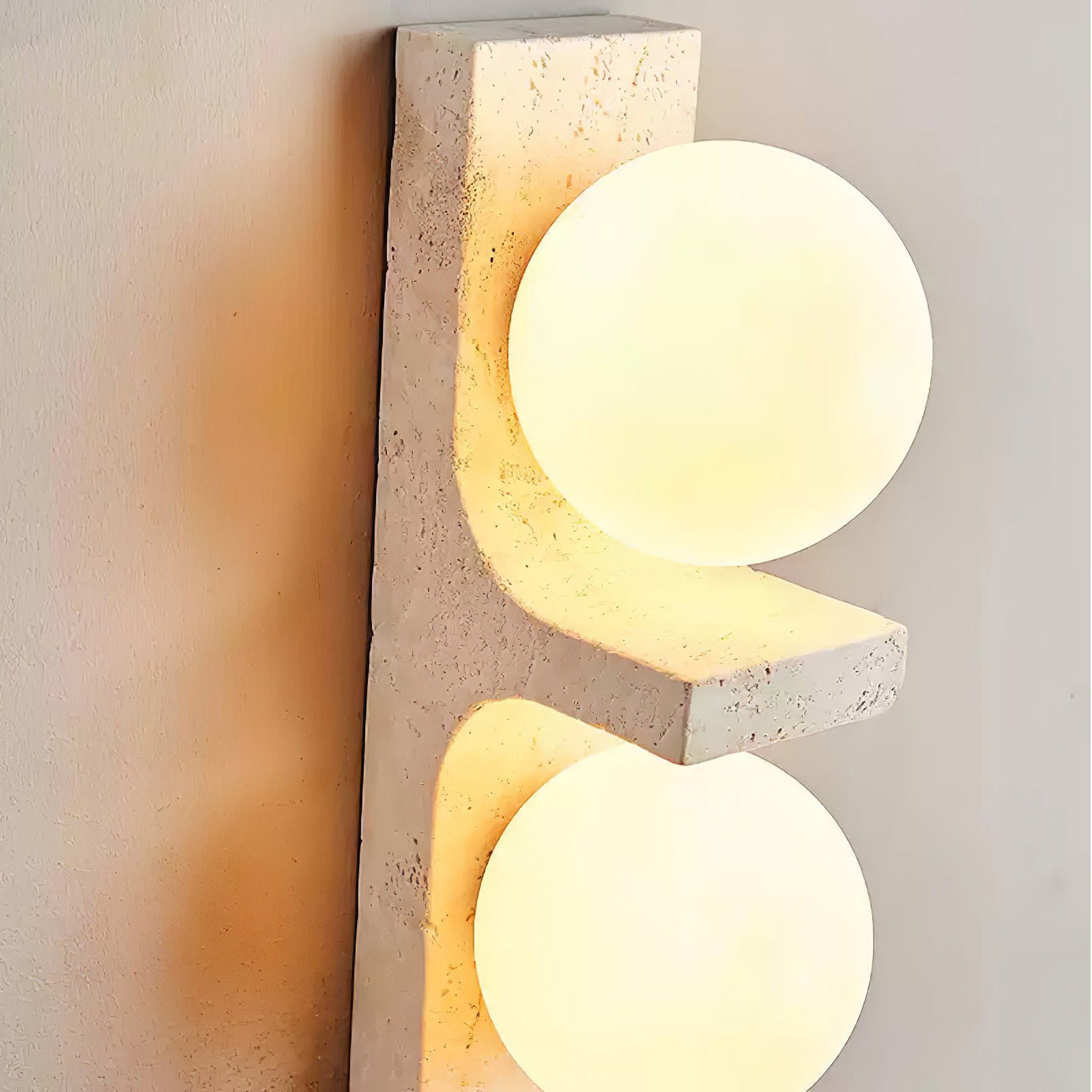 Eirikuvys Organic Modern Minimalist Travertine Wall Sconce