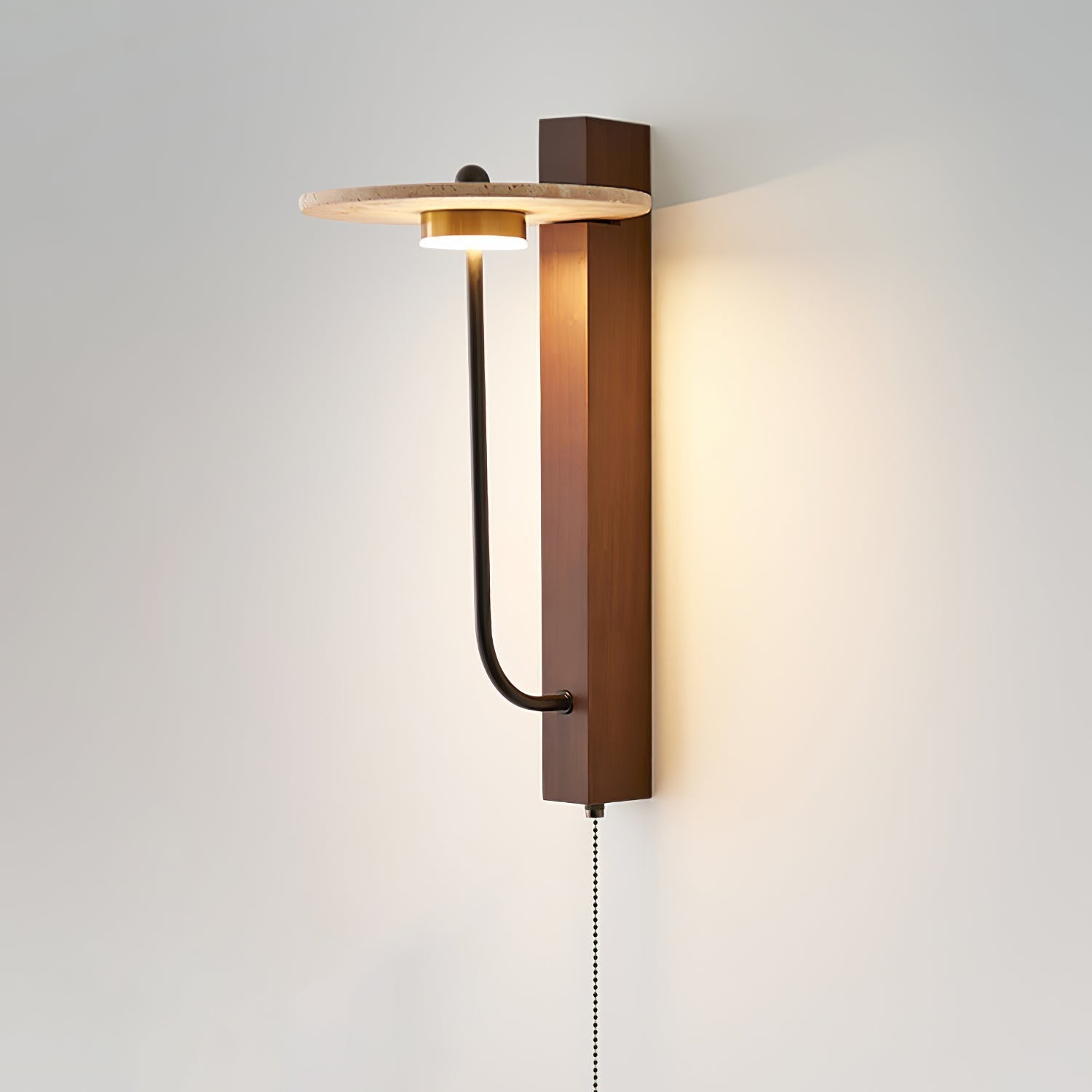 Viphayra Lever Arm Travertine Wall Light
